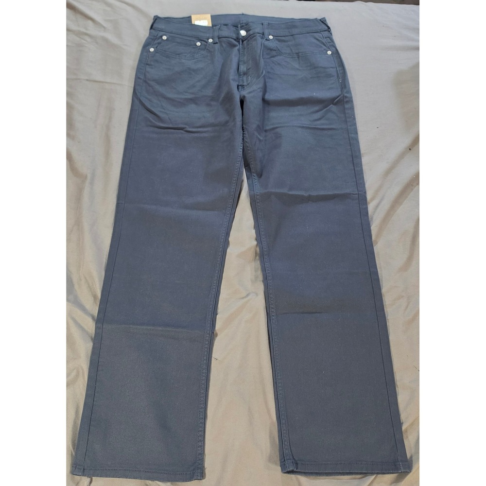 Levis 505 Regular Fit Straight Leg Navy Blue Stretch Pants 36x32 005051001